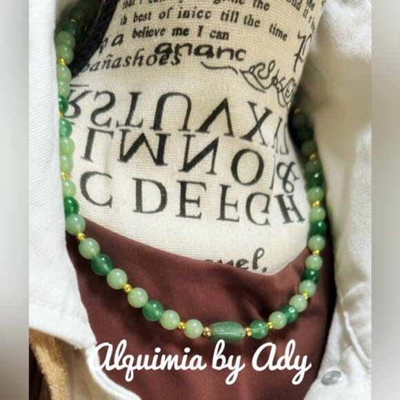 aventurine beaded handmade necklace color block/pastel - Picture 1 of 3